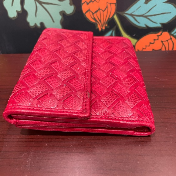 Bally Vintage Red Embossed Leather Wallet – Like New - Picture 3 of 8